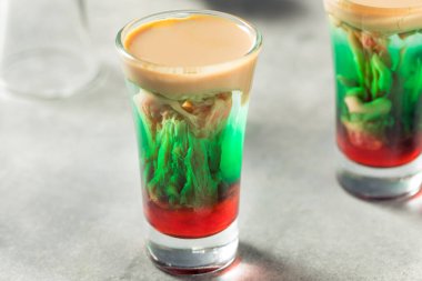 Halloween Zombie Brain Hemorrhage Shot with Peach and Grenadine