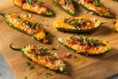 Homemade Organic Jalapeno Poppers with Bacon and Cream Cheese