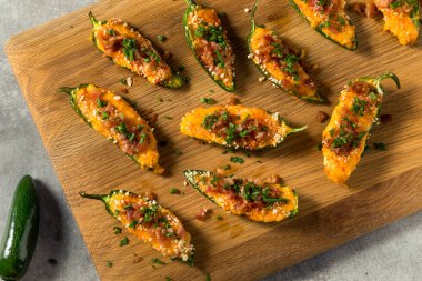 Homemade Organic Jalapeno Poppers with Bacon and Cream Cheese