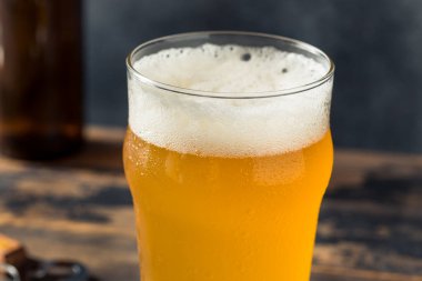 Cold Refreshing Boozy Farmhouse Ale Beer in a Pint Glass