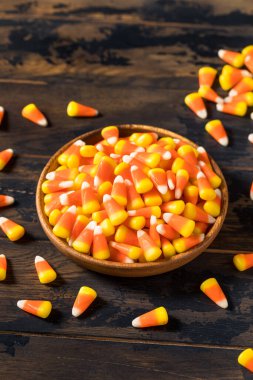 Sweet Halloween Candy Corn in a Bowl Ready to Eat