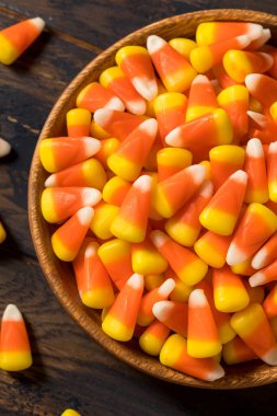 Sweet Halloween Candy Corn in a Bowl Ready to Eat