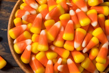 Sweet Halloween Candy Corn in a Bowl Ready to Eat