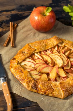 Homemade Organic Fall Apple Galette Pastry with Cinnamon