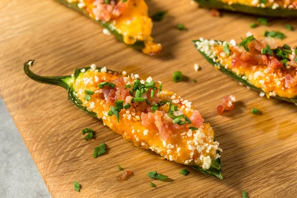 Homemade Organic Jalapeno Poppers with Bacon and Cream Cheese