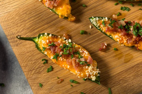 Homemade Organic Jalapeno Poppers Bacon Cream Cheese — Stok Foto