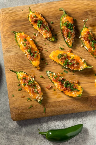 Homemade Organic Jalapeno Poppers with Bacon and Cream Cheese