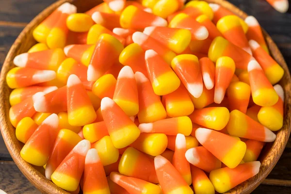 Sweet Halloween Candy Corn in a Bowl Ready to Eat
