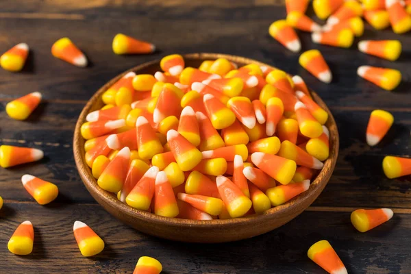 Sweet Halloween Candy Corn Bowl Ready Eat — Stock Fotó
