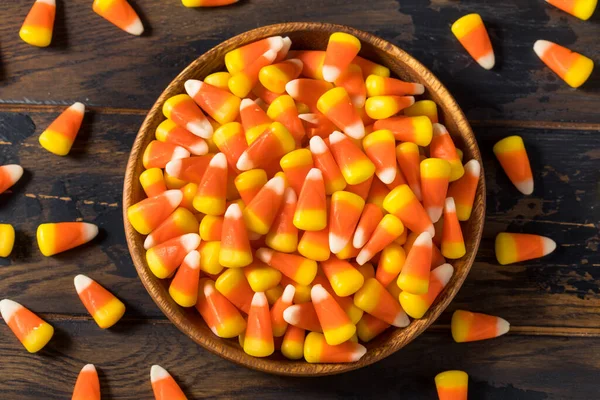 Sweet Halloween Candy Corn in a Bowl Ready to Eat