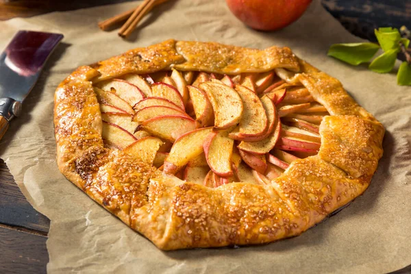 Homemade Organic Fall Apple Galette Pastry Cinnamon — Stock Photo, Image