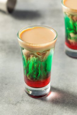 Halloween Zombie Brain Hemorrhage Shot with Peach and Grenadine
