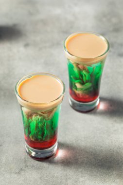 Halloween Zombie Brain Hemorrhage Shot with Peach and Grenadine