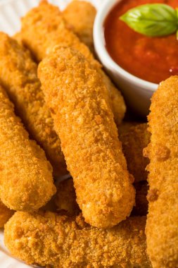 Homemade Deep Fried Mozzarella Sticks with Marinara Sauce