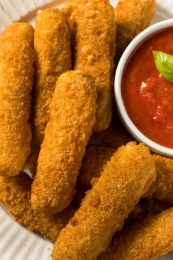 Homemade Deep Fried Mozzarella Sticks with Marinara Sauce