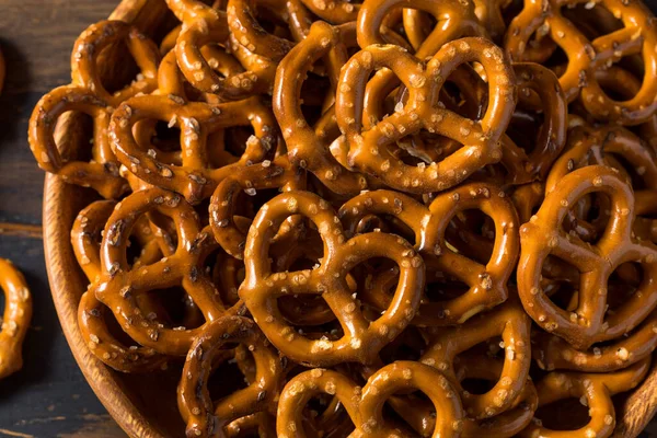 Healthy Homemade Pretzel Twists Salt Bowl — Stock Fotó