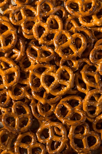 Healthy Homemade Pretzel Twists Salt Bowl — Stock Photo, Image