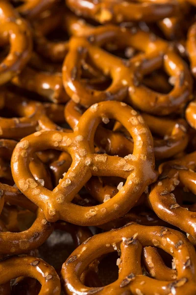 Healthy Homemade Pretzel Twists Salt Bowl — Stock Photo, Image