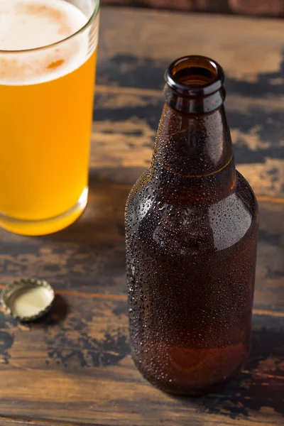 Холодное Освежающее Ремесленное Пиво Бутылке Готовой Пить — стоковое фото