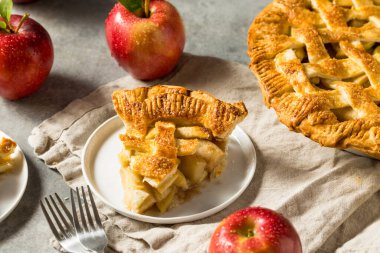 Homemade Sweet American Apple Pie with Sugar and Cinnamon