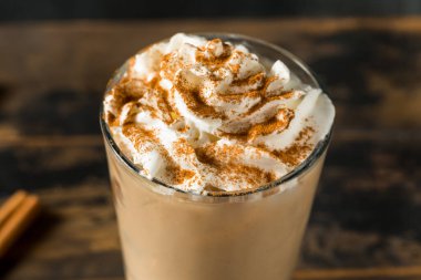 Homemade Iced Pumpkin Spiced Latte with Whipped Cream