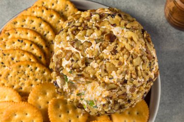 Homemade Creamy Cheese Ball Appetizer with Crackers