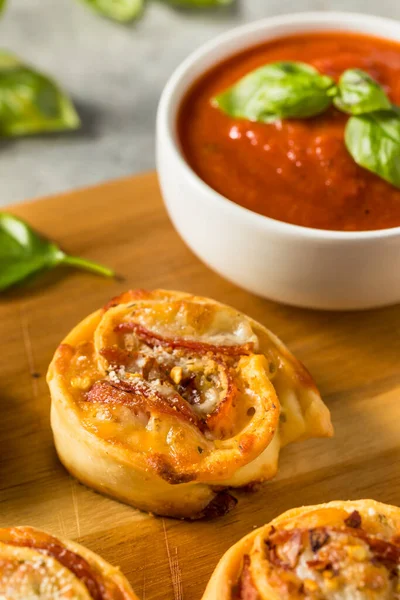 Homemade Pizza Roll Appetizers Cheese Marinara Sauce — Stock Photo, Image