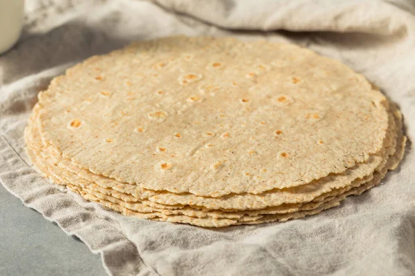Homemade Whole Wheat Tortillas Stack — Stock Photo, Image