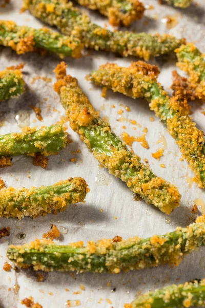 Zelfgebakken Crispy Green Beans Met Zout Peper — Stockfoto