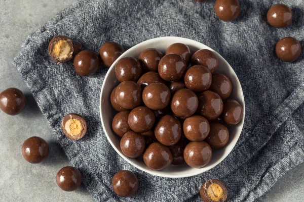 Sweet Chocolate Malted Milk Balls Ready Eat — Stock Photo, Image