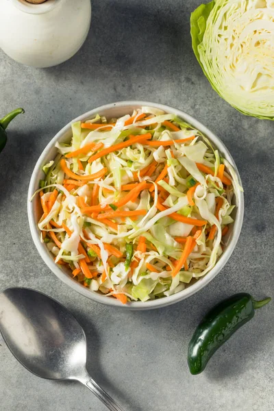 Homemade Fermented Vegetable Curtido Cabbage Carrot Jalapeno — стокове фото