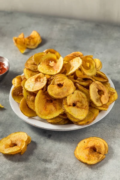 Patatas Espiral Caseras Con Sal Salsa Tomate —  Fotos de Stock