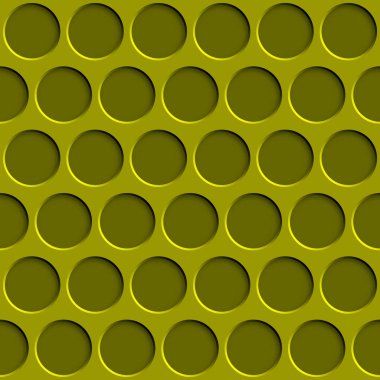 Sarı renklerde daire delikleri olan soyut, pürüzsüz desen