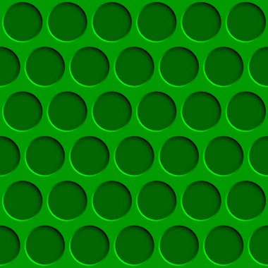 Yeşil renklerde daire delikleri olan soyut ve pürüzsüz desen