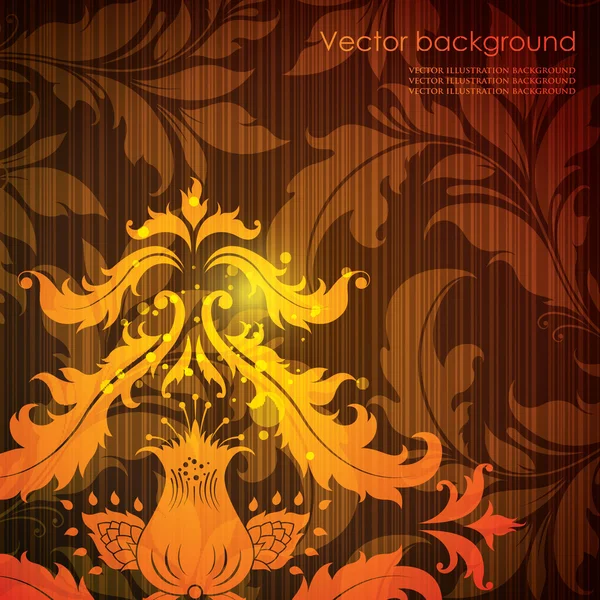 Background of floral pattern with a glare of light — Stock Vector