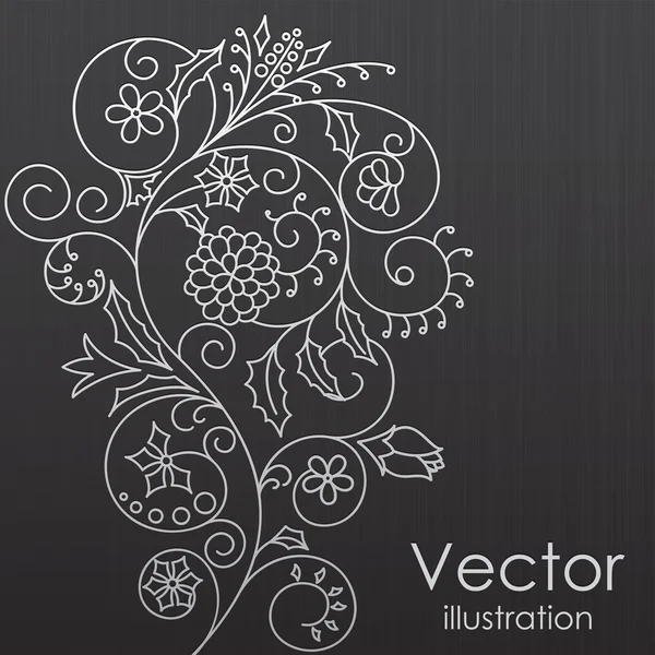 Flower on black background — Stock Vector