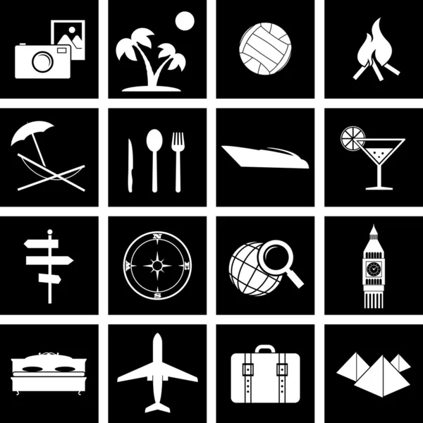 Tourism icons — Stock Vector