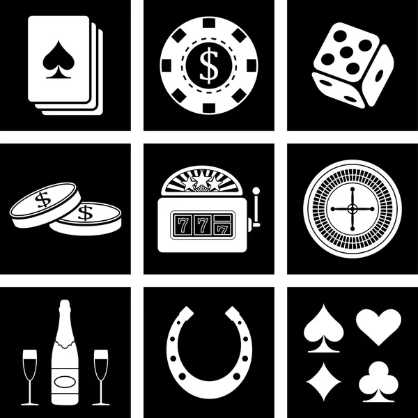 Icônes de casino — Image vectorielle