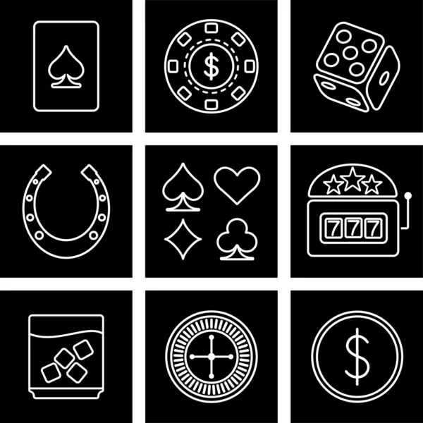 Iconos de Casino — Vector de stock