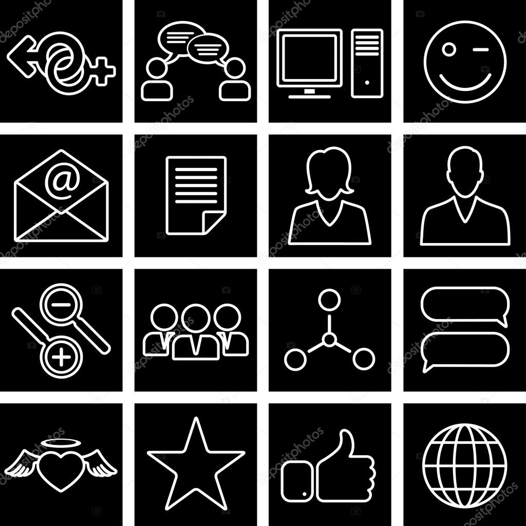 Social network icons Stock Vector Image by ©Roman_Sher 14783513