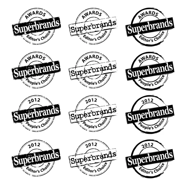 Superbrands rubber stamps-Superbrands Awards — Stockvector