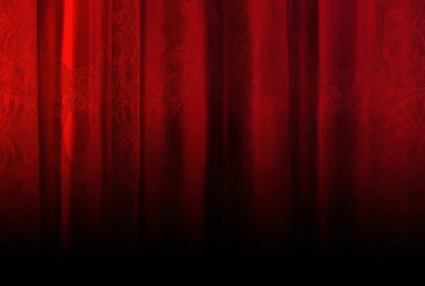 Röd sammet draperi med textur Stockbild
