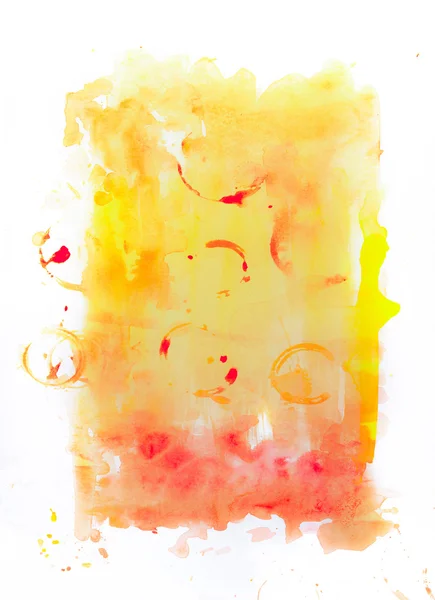 Textura aquarela vermelha e amarela — Fotografia de Stock