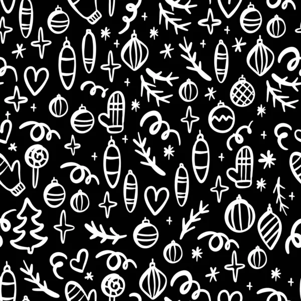 Christmas Background Doodle Símbolos Decoração Cartão Ano Novo Férias Inverno Ilustração De Stock