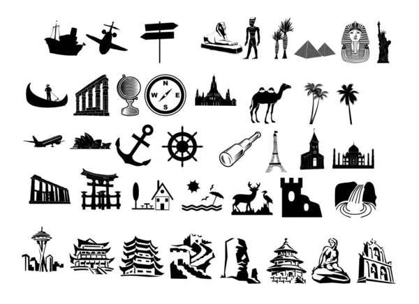 Travel silhouettes — Stock Photo, Image