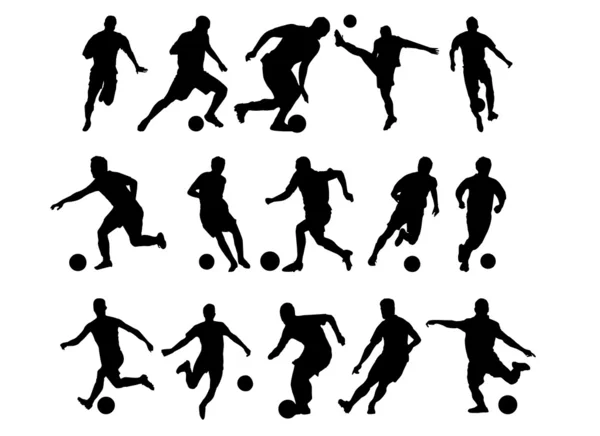 Fußball-Silhouetten lizenzfreie Stockbilder