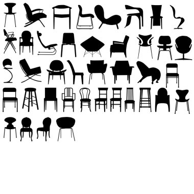 stoelen zwarte illustratie