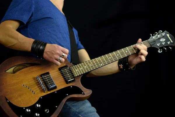 Rock posturing abd guitars — Stock Photo, Image