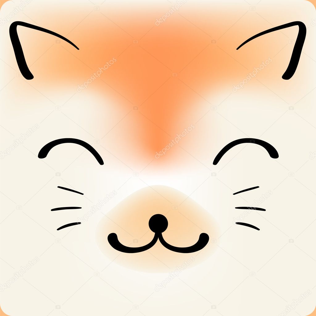 Visage De Chat De Dessin Animé Mignon Vecteur De Fond Pour