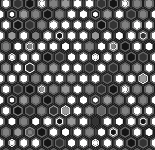 Black and white hexagon honeycomb geometric seamless pattern, vector — Stock Illustration Black and white hexagon honeycomb geometric seamless pattern, vector Vector Graphics